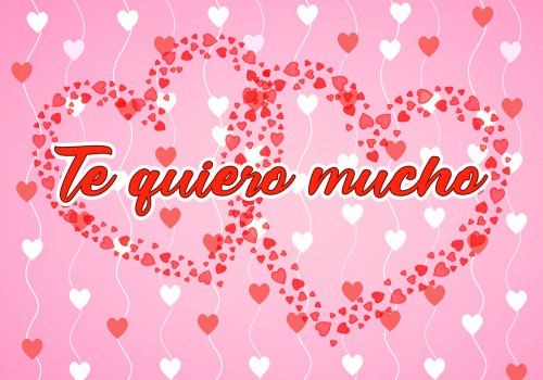 Tarjeta te quiero mucho doble corazón